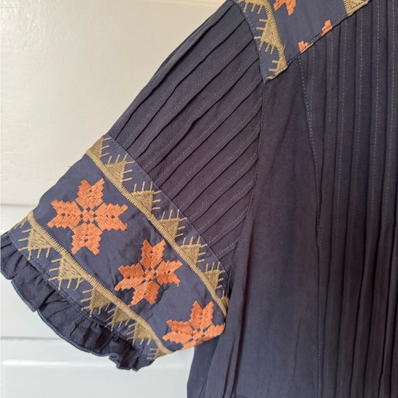 Ivy City Capri Dress XL Tiered Quilt Star Embroidered Midi Dress - Picture 6 of 6